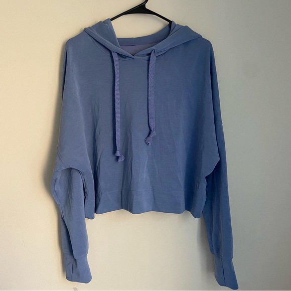 Altar'd State Sweaters - Altar’d State Revival Medium Blue Cropped Hoodie